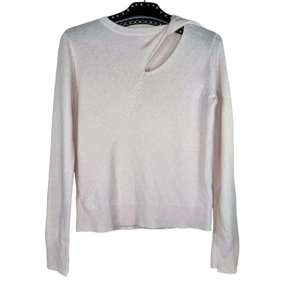 A.L.C. Pink Twist Cut Out Wool Cashmere Sweater XS